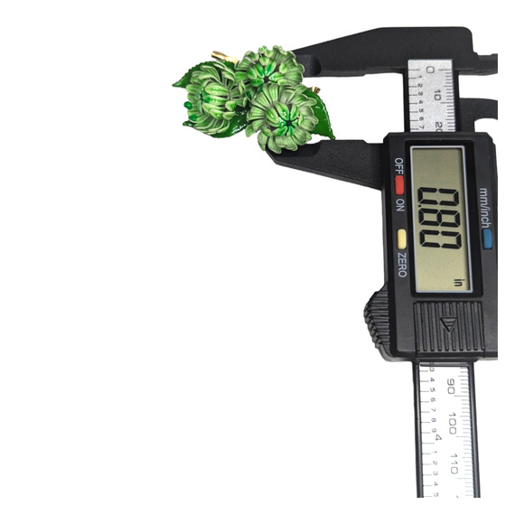 Green Enamel Chrysanthemum Flower Brooch Pin Floral Vtg Estate Jewelry 60s 70s - Picture 3 of 6